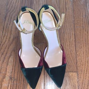 J.Crew Mixed Velvet Pieced Brook Pumps US7